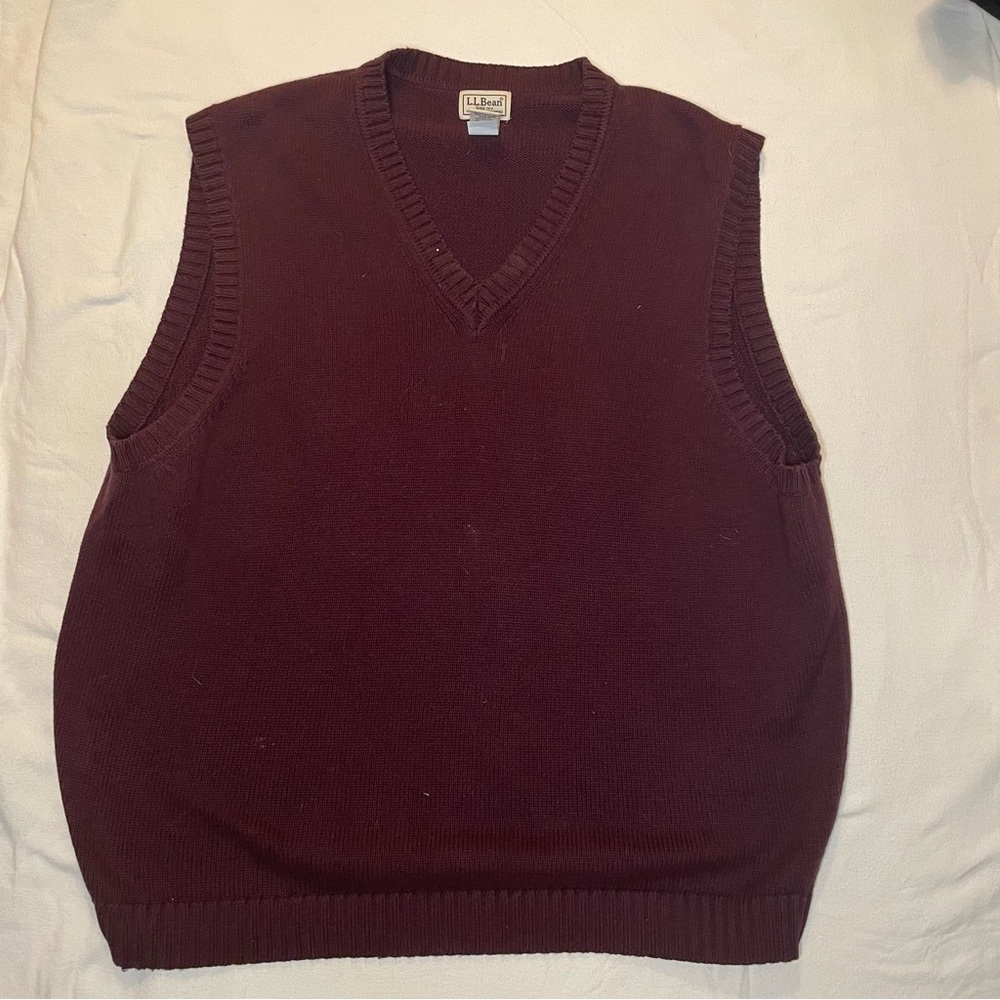 Vintage Burgundy L.L. Bean Sweater Vest Size XL